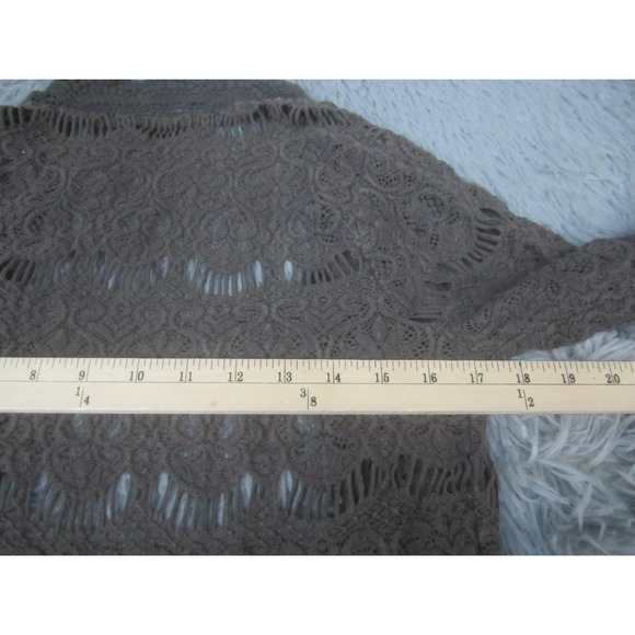 BKE Boutique Womens Top Small Brown 3/4 Sleeve Casual Tunic Blouse Open Front - Picture 7 of 8